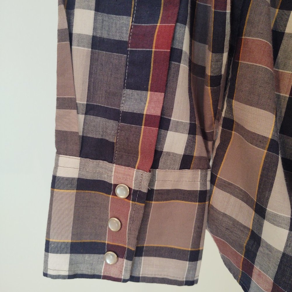 ELY CATTLEMAN WESTERN PEARL SNAP BUTTON MEN LONG SLEEVE DRESS SHIRT - 17 (34) - Picture 8 of 8